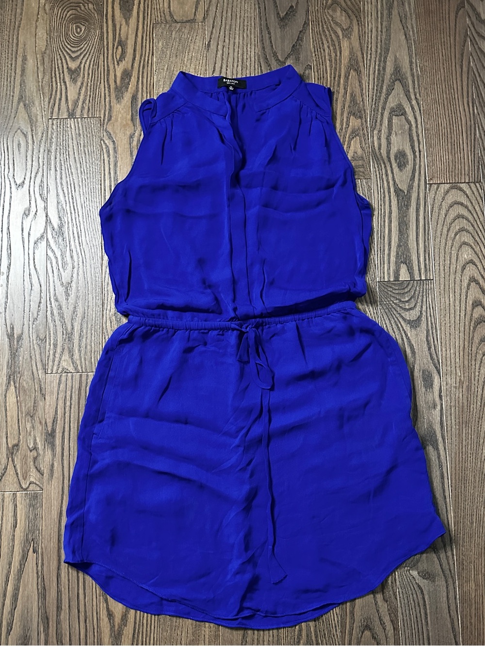 Babaton Benedict Cobalt Blue Sleeveless Drawstring Mini Dress